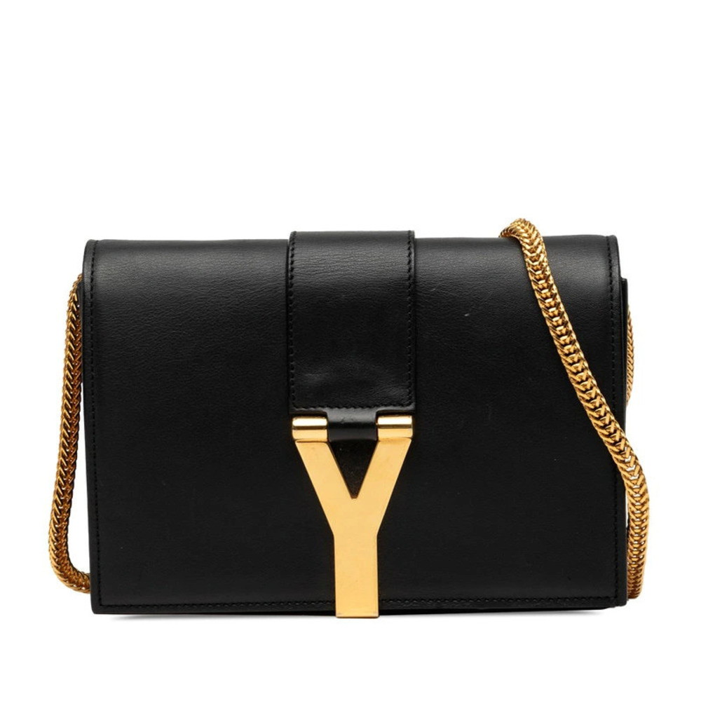 Saint Laurent Y chain shoulder bag black leather